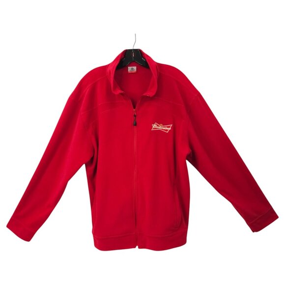 Budweiser Fleece Jacket Mens XL Embroidered Logo Full Zip Colorado Clothing - Picture 1 of 16